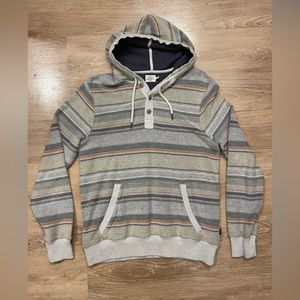 Faherty Men's Campfire Striped Pullover Hoodie In Sandstone Serape Medium